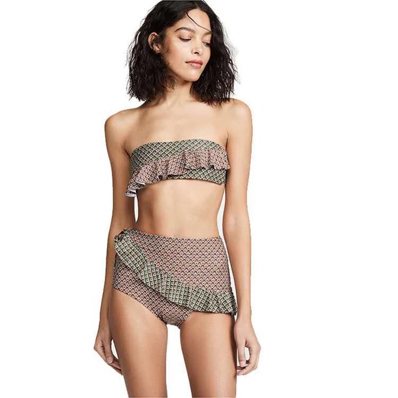 A Flirtini High Waist Ruffle Designer Ultra Premium Runway Brazilian Bikini - Picture 6 of 8